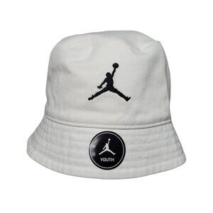 Jordan Jumpman Apex Bucket Hat Kids Youth 8-20 White Unisex Boy Girl Outdoor NEW